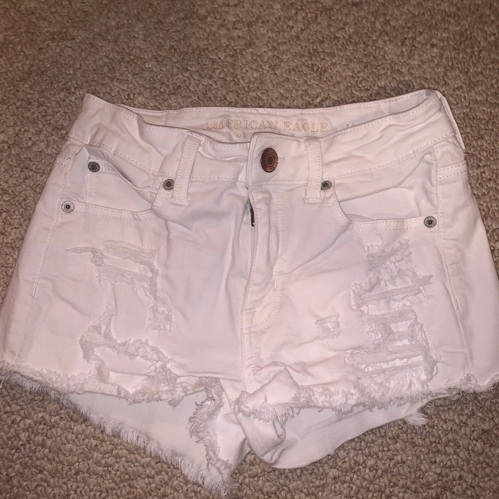 American Eagle White Denim Shorts